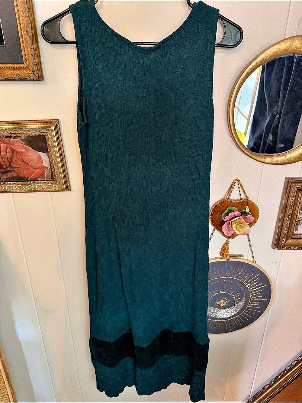 S.L. Fashions Sleeveless Midi Dress in Green Size 14P